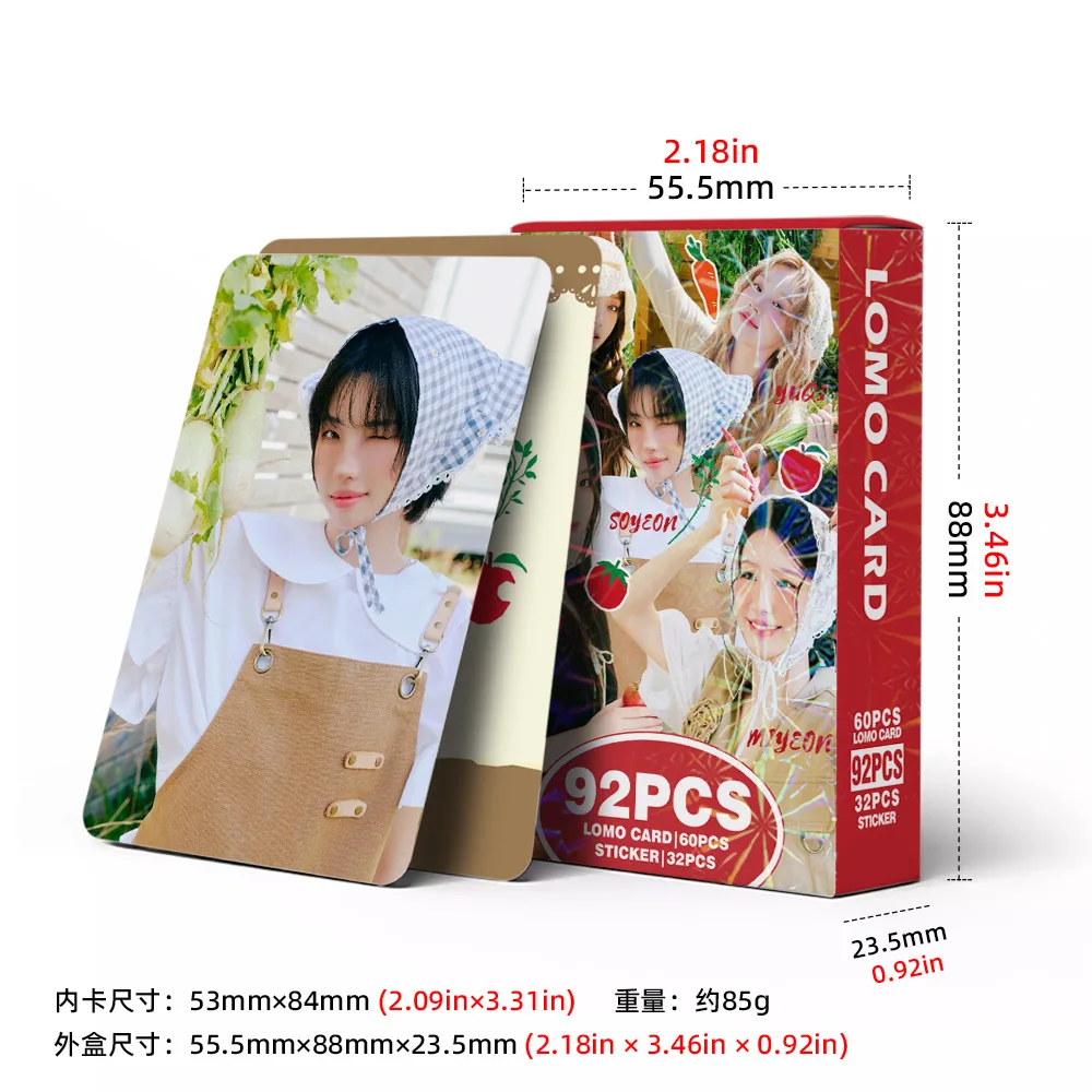 92 قطعة من تحيات الموسم الخمول 2026 YUQI GIDLE مجموعة بطاقات Lomo Shuhua Yuqi Minnie Miyeon Kpop Idol تحصيل Merch #3