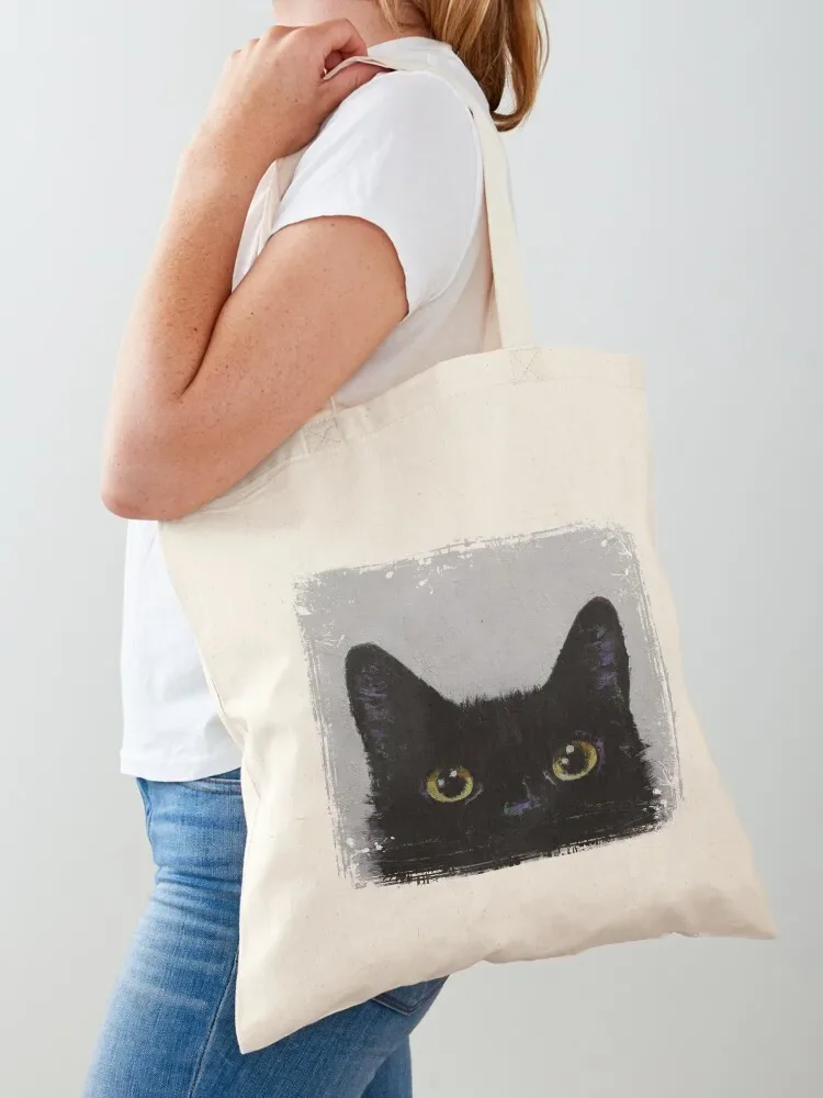 

Black Cat Tote Bag shopping bags foldable reusable shopping bag custom fabric bag ecological bags