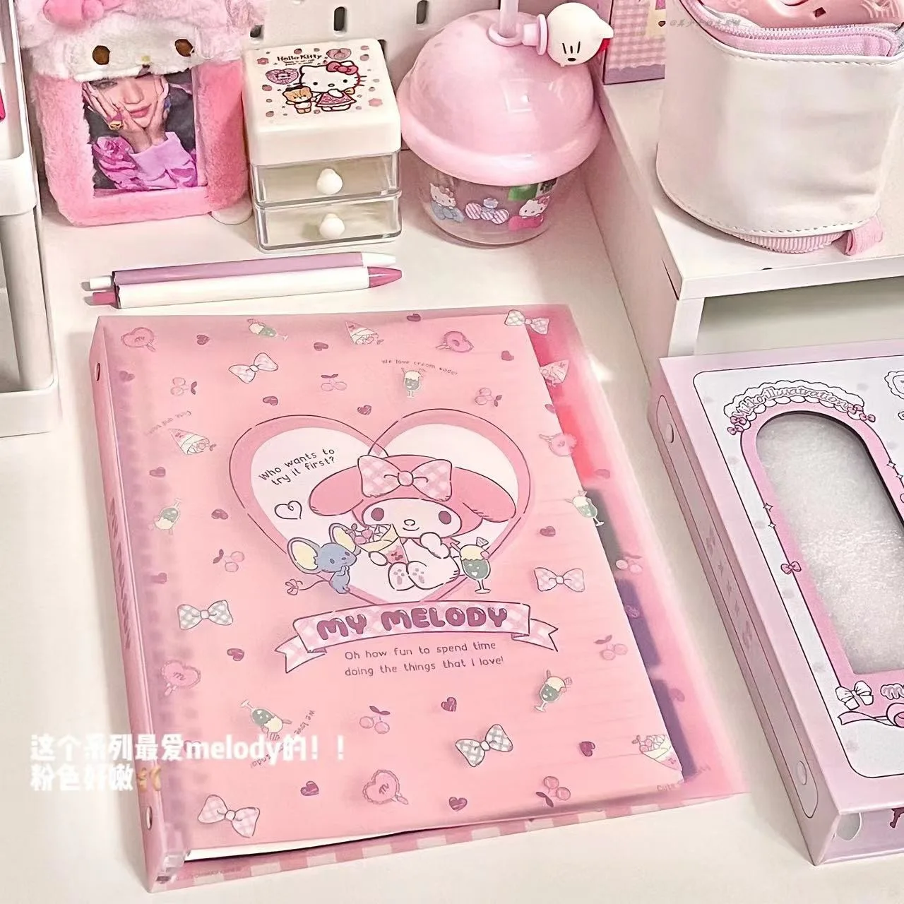 Sanrio Kuromi Cinnamoroll My Melody Cute Cartoon Looseleaf Notebook Kawaii periferiche studente cancelleria decorazione da tavolo regalo