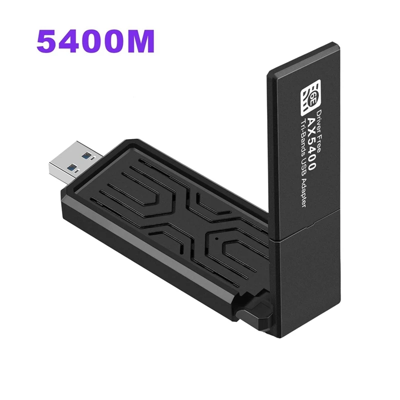 Tarjeta de red inalámbrica USB 5400 de 3,0 Mbps, Dongle Ethernet Gigabit para Windows 10 11, color negro, 1 unidad