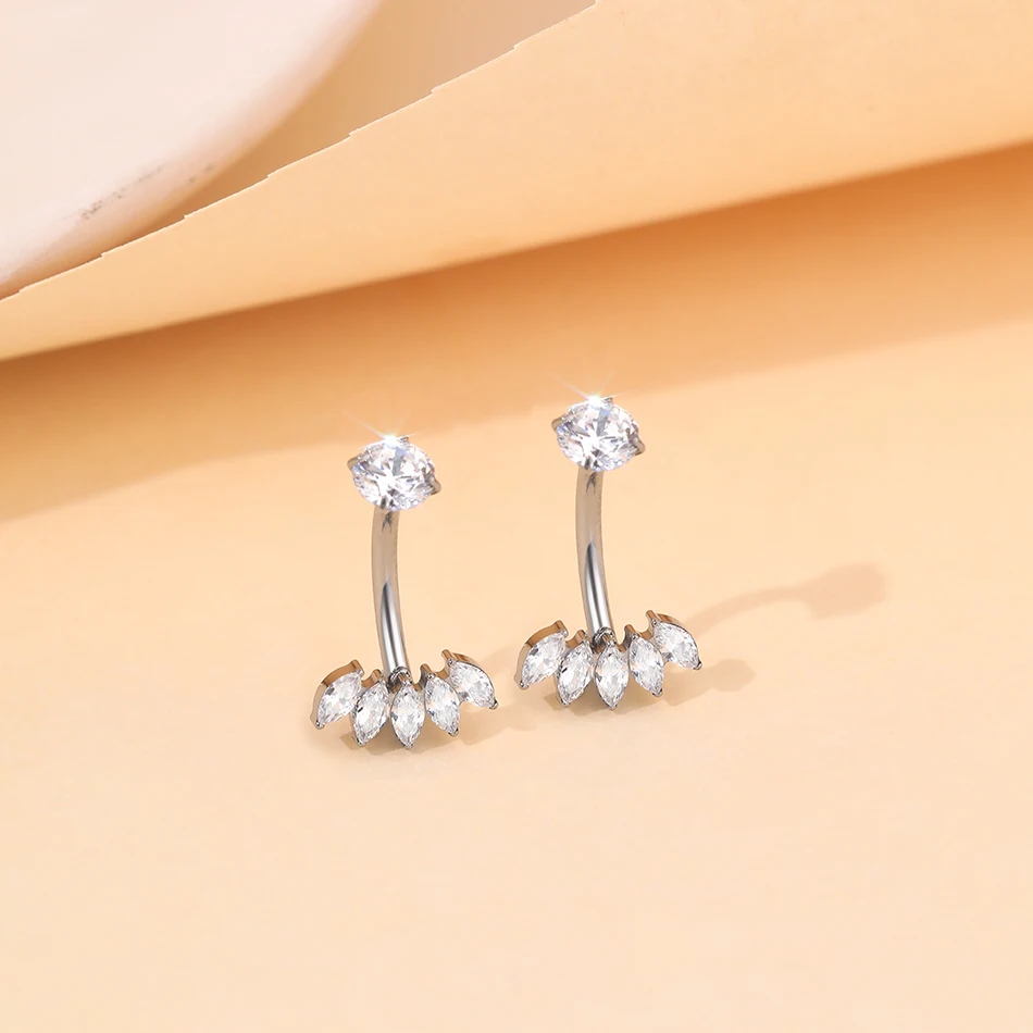1pc Titanium Butterfly Zircon Belly Piercings Jewelry 14G Internally Threaded Belly Button Ring Piercing Ombligo for Women