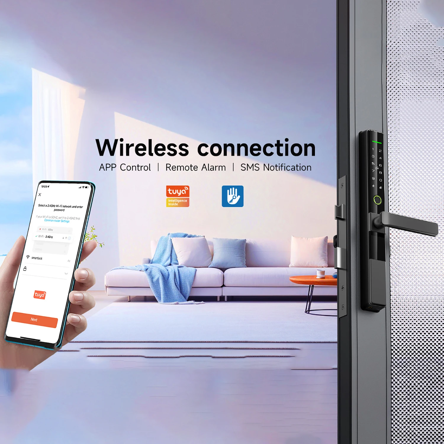 الباب الذكي الأكثر مبيعًا، رقم اللمس، البطاقة الذكية الآلية، باب منزلق مزدوج