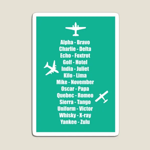 Pilot Phonetic Alphabet Military Cadet A  Magnet  Decor Stickers Holder Home Refrigerator Baby Cute Magnetic