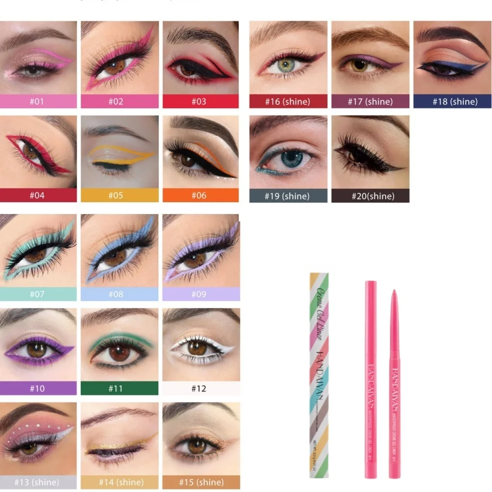 สีสันครีมอายไลเนอร์ดินสอชุดแห้งได้อย่างรวดเร็วกันน้ํา Smooth GEL Cream Liquid Eyeliner Long Lasting Professional อายไลเนอร์