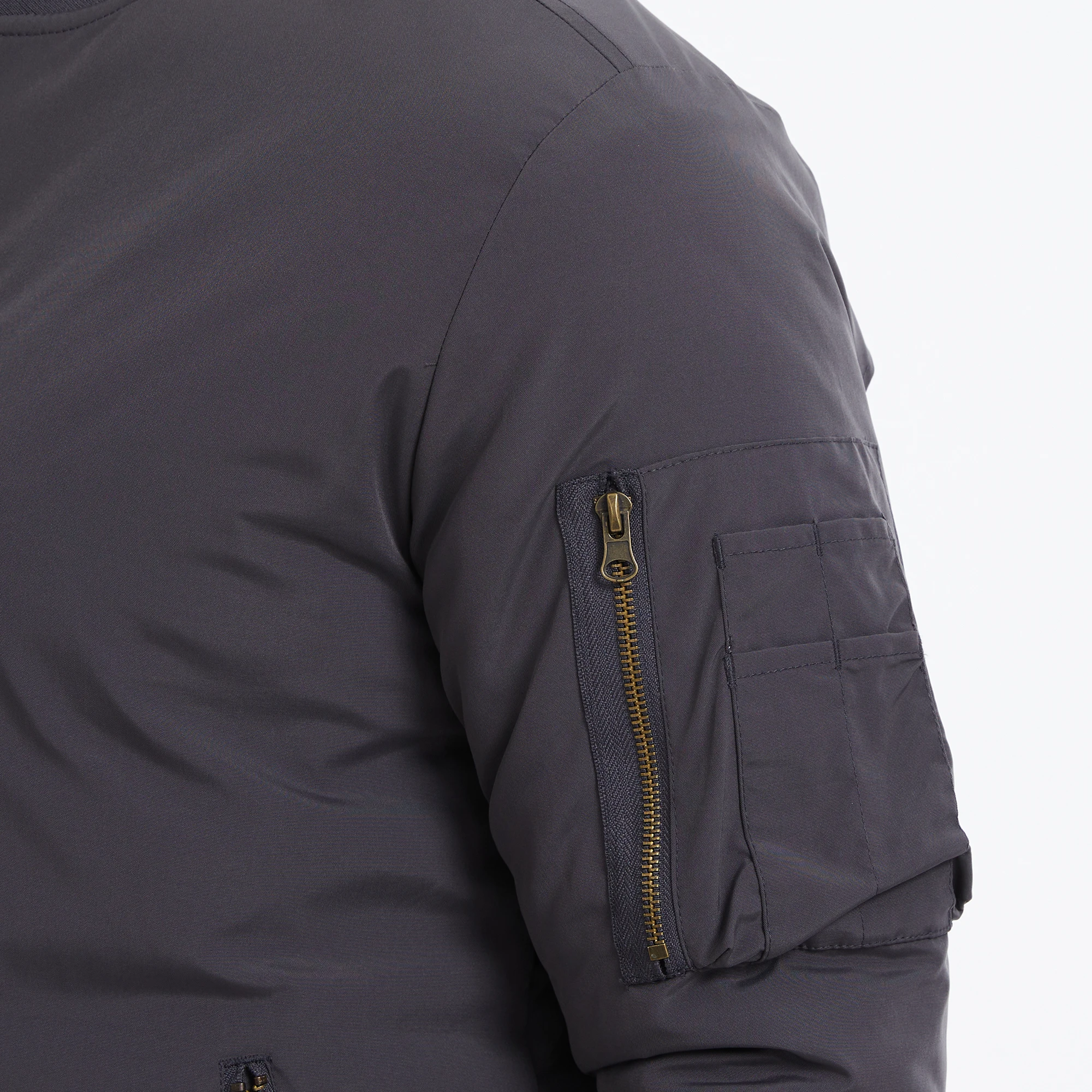 Herbst-Winter-Herren-Bomberjacke, Warme Windjacke mit Vollreißverschluss, Militär-Pilotenjacke, Lässige Winddichte Outdoor-Jacke – Detail 10