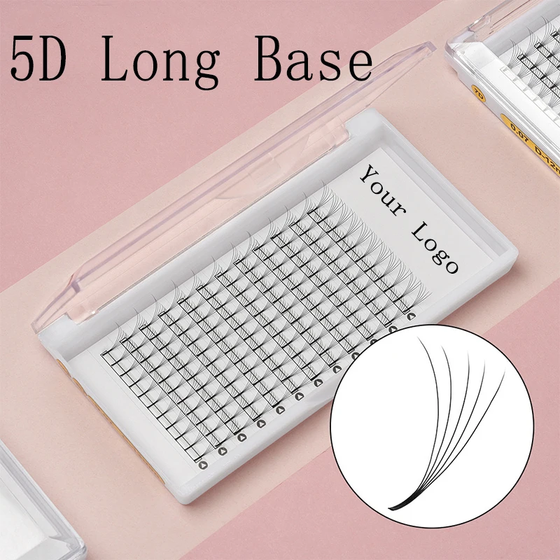 5D 긴 베이스 속눈썹, C D 컬, 5D 긴 스템, 0.07mm, 0.1mm 두께, 프리메이드 블룸 팬, 익스텐션 인조 속눈썹