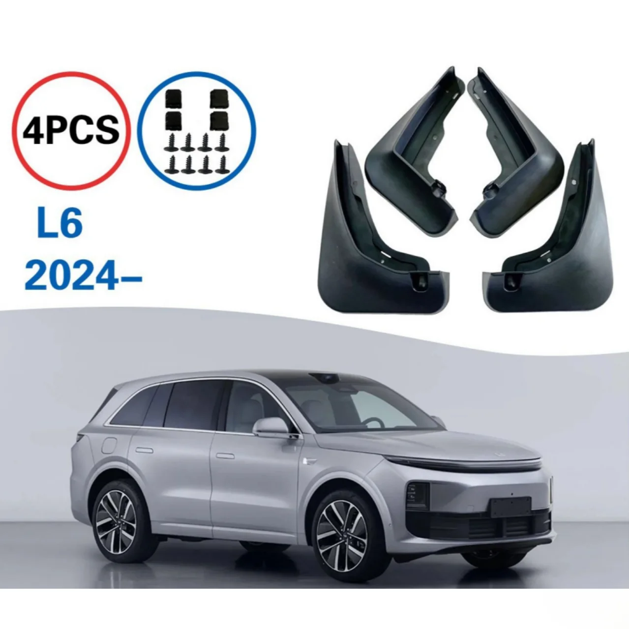 

PP Material Mud Flaps Fit for LI L6 2024 Mudguards Tire Fenders Splash Proof Auto Accessories 4ps Wheel Guards