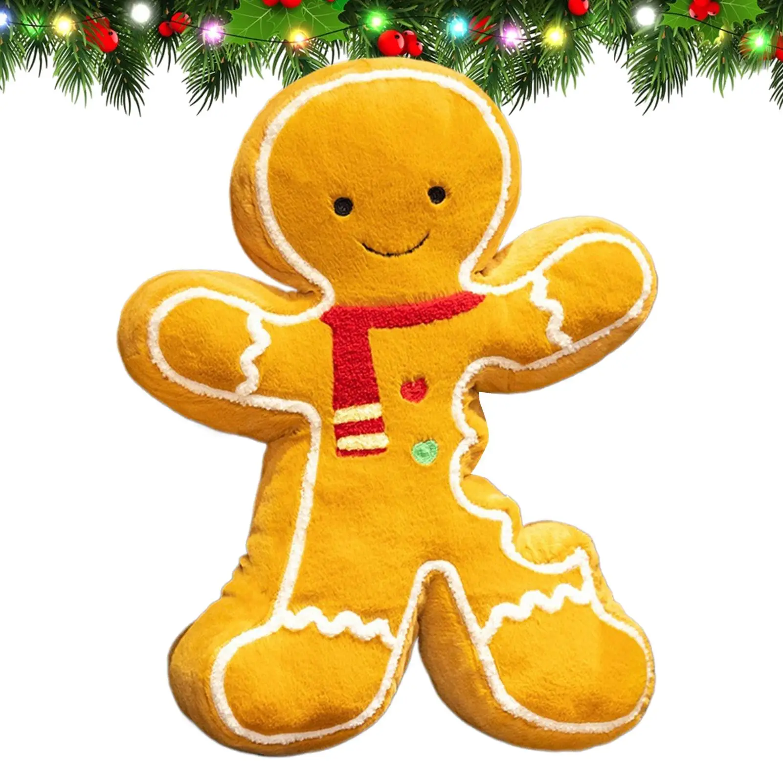 

Gingerbread Stuffed Pillow Soft 40cm Doll Christmas Decorative Throw Pillow Winter Holiday Decoration For Home Living Room