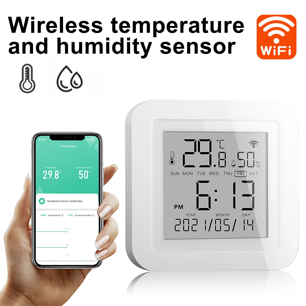 Tuya WIFI Temperature & Humidity Sensor for Smart Home var SmartLife Thermometer Hygrometer Support Alexa Google Assistant