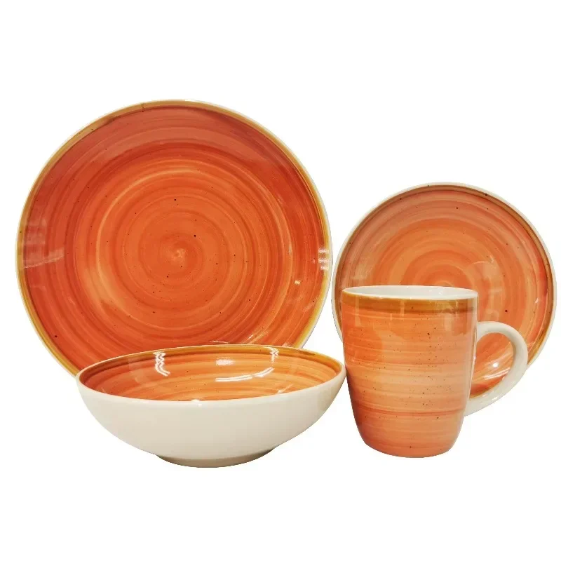 

Luxury Ceramic 16-Piece Tableware Set for Home Dining Service Includes Dinner Plates Salad Plates Soup Bowls And More