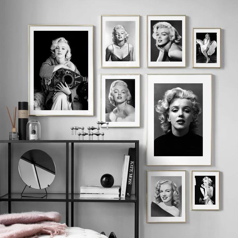 Wall Art Canvas Painting Black White Hollywood Movie Star Nordic Posters And Prints Vintage Wall Pictures For Living Room Decor