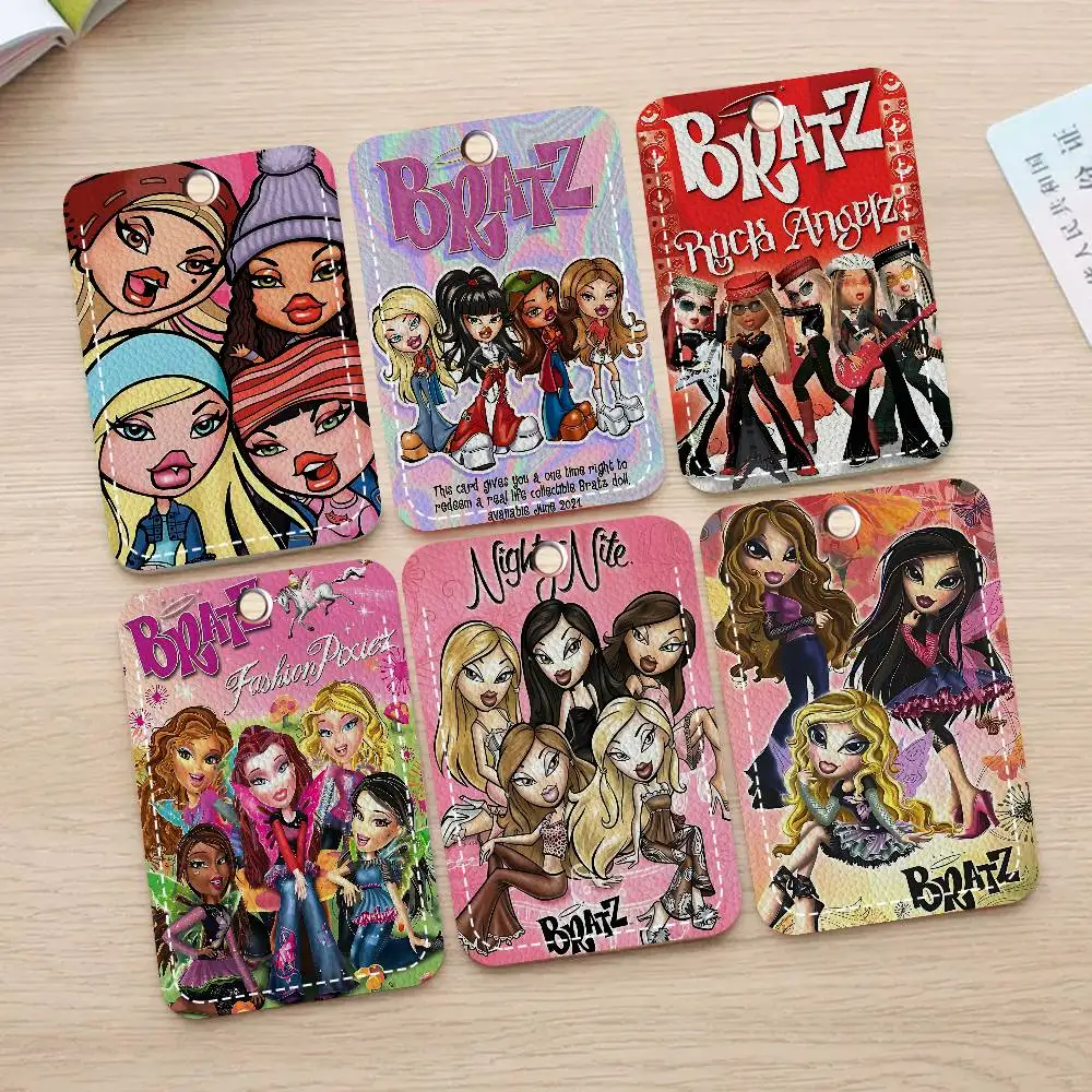 

Милый чехол для карты доступа B-Bratz D-Doll, 1 шт., кожаный держатель для карт, брелок для ключей, бирки для двери, чехол для удостоверения личности, брелок для ключей