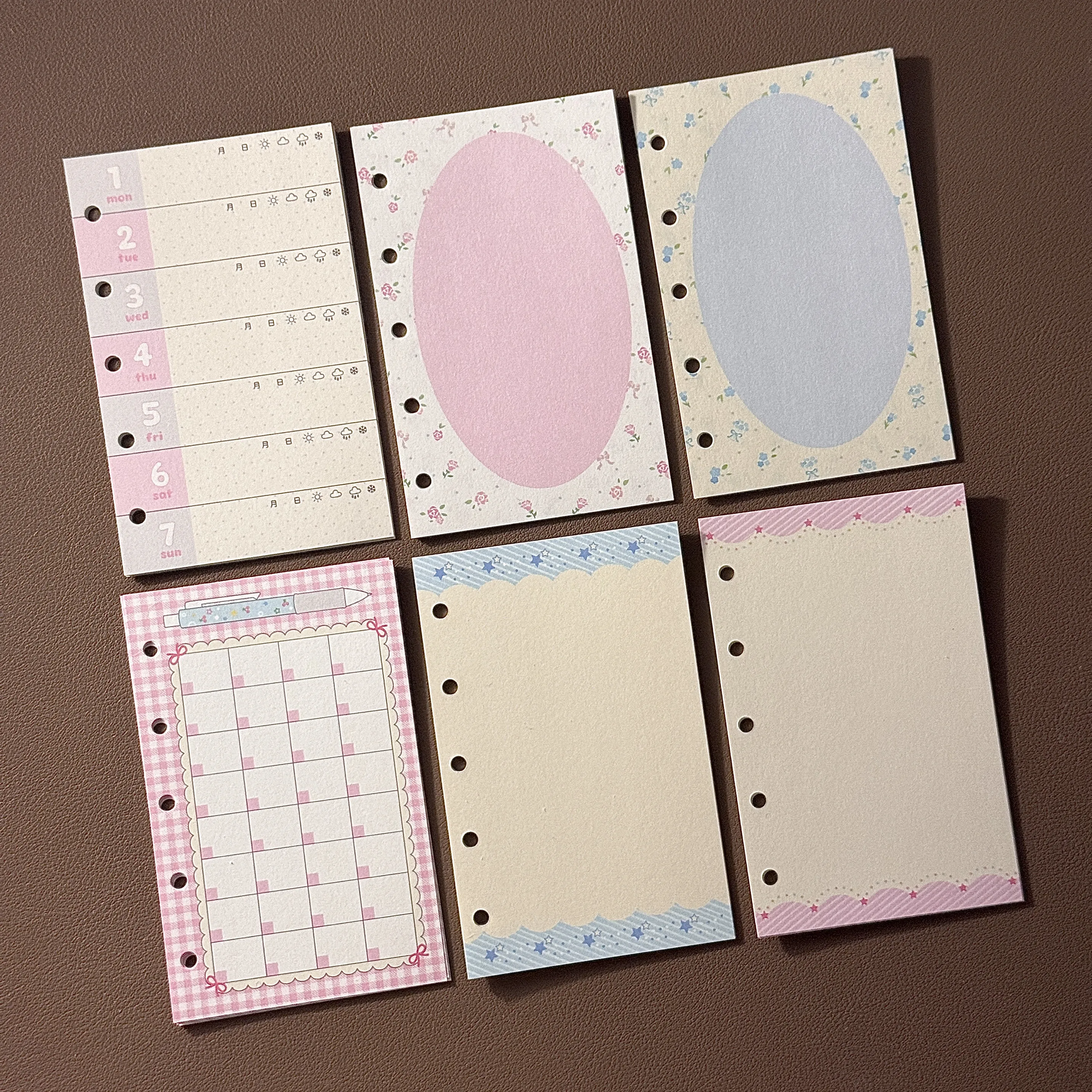 A7 Paper Refill 60 Sheets Journal Insert Double-Sided Designs Weekly Planner for Binder Insert Journal