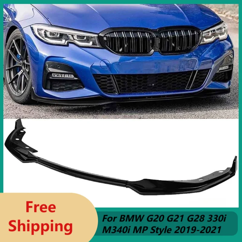 

Передний бампер сплиттер для BMW G20 G21 G28 330i M340i MP Style 2019-2021 Piano Black Diffuser Guard Body Kit Автомобильные аксессуары