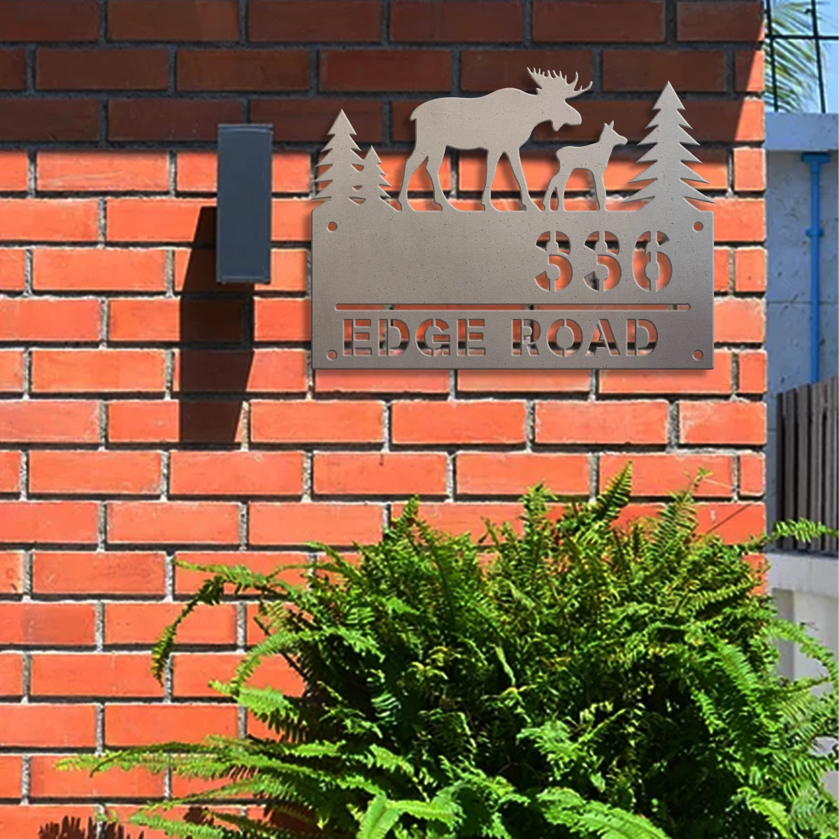 1 Stück Personalisierte Metall-Wandschilder mit Waldmotiv und Hirsch, für Haus, Zimmer, Garten, Garage, Zaun, Bauernhof-Dekoration, Saisonales Familiengeschenk