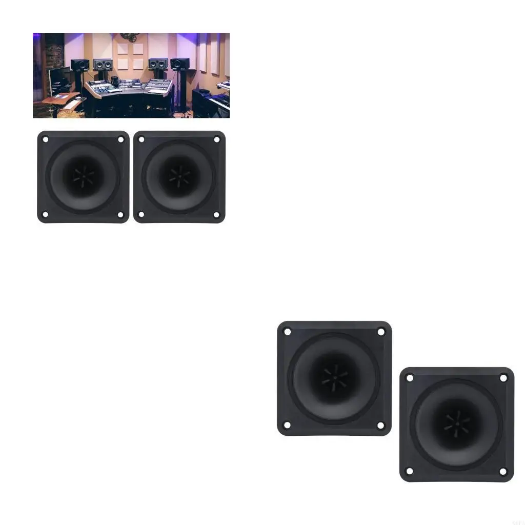 Q6PA Claritys 3.5inch Square Horn Tweeters Robusts and Reliable Speaker for All Users ABS Construction