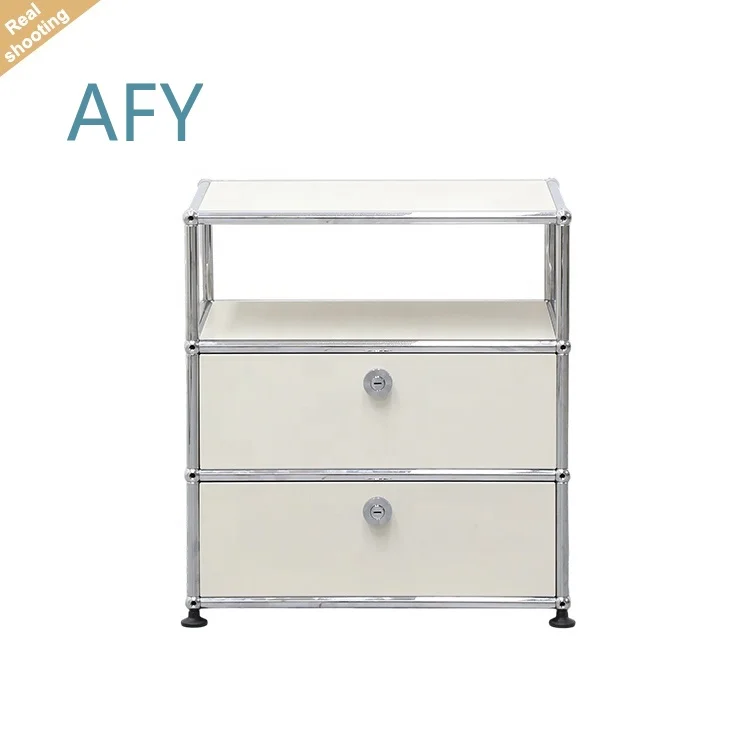 Modern Stainless Steel Modular Nightstand Cabinet for Living Room Bedroom Storage Side Cabinet Bedside Table for Home Office