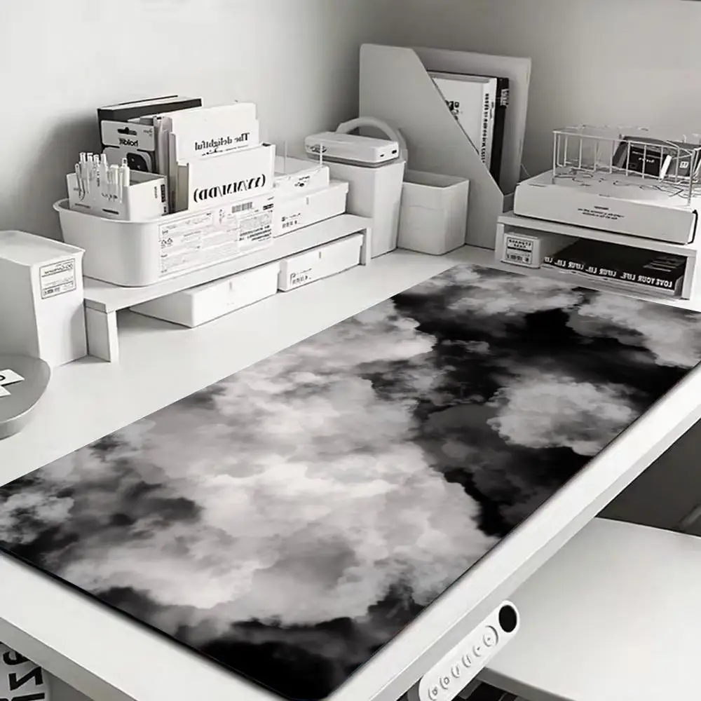 

Monochrome Cloudscape desk amt: Ethereal Grayscale Layers from Mist White to Storm Gray Weaving Dreamy Atmosphere into Your Desk
