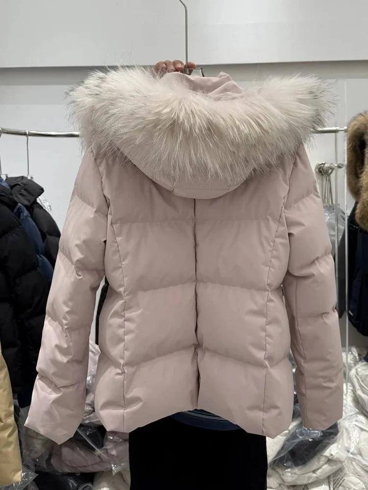 Detachable Faux Fur Collar Hooded Cotton Jacket Thickened Warm Winter Short Coat For Women Korean Slim Versatile Outerwear