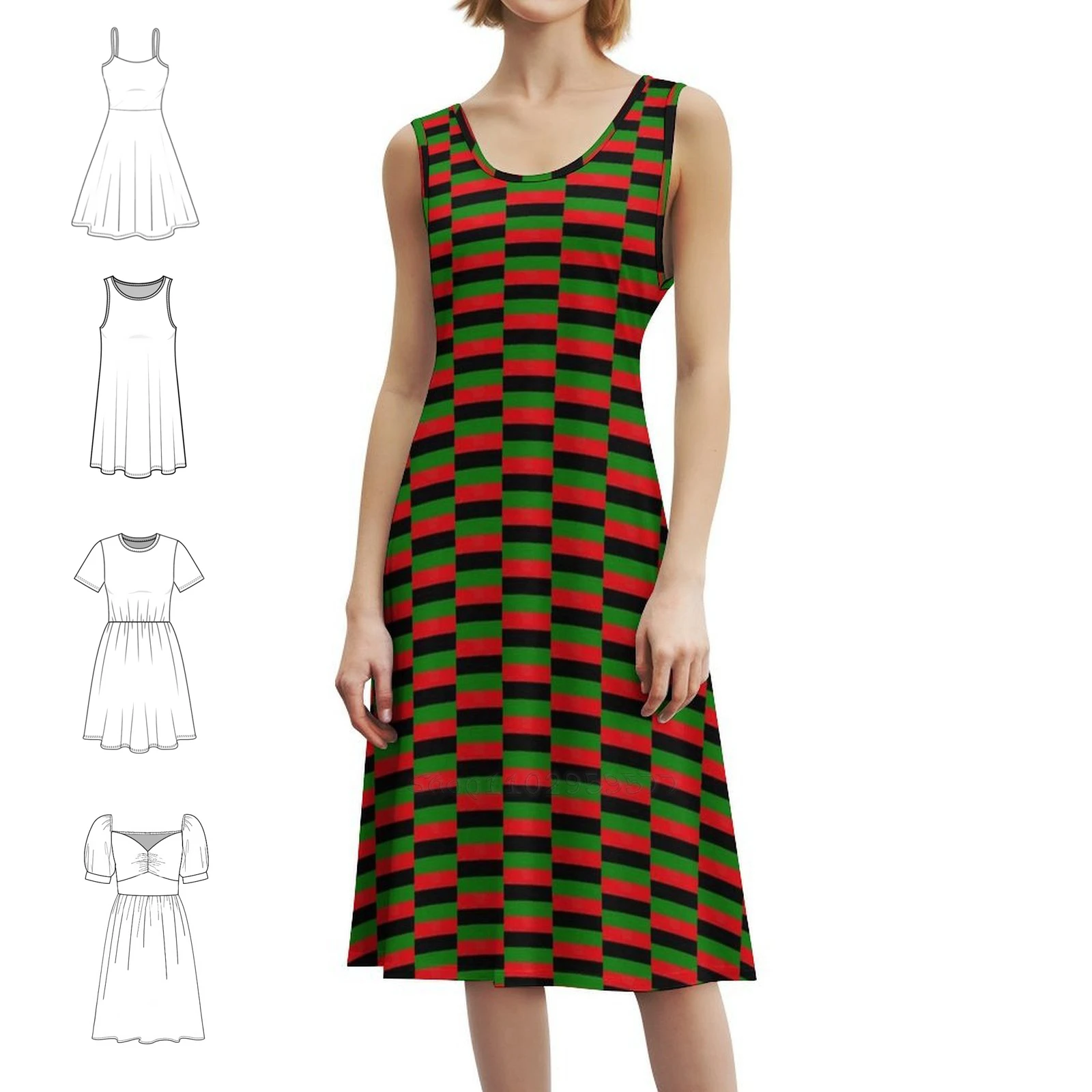 

Pan African Flag Sweetheart Neckline Dress Elegant Summer Party Dress For Women Pan African Flag Flag Evening Dress Women
