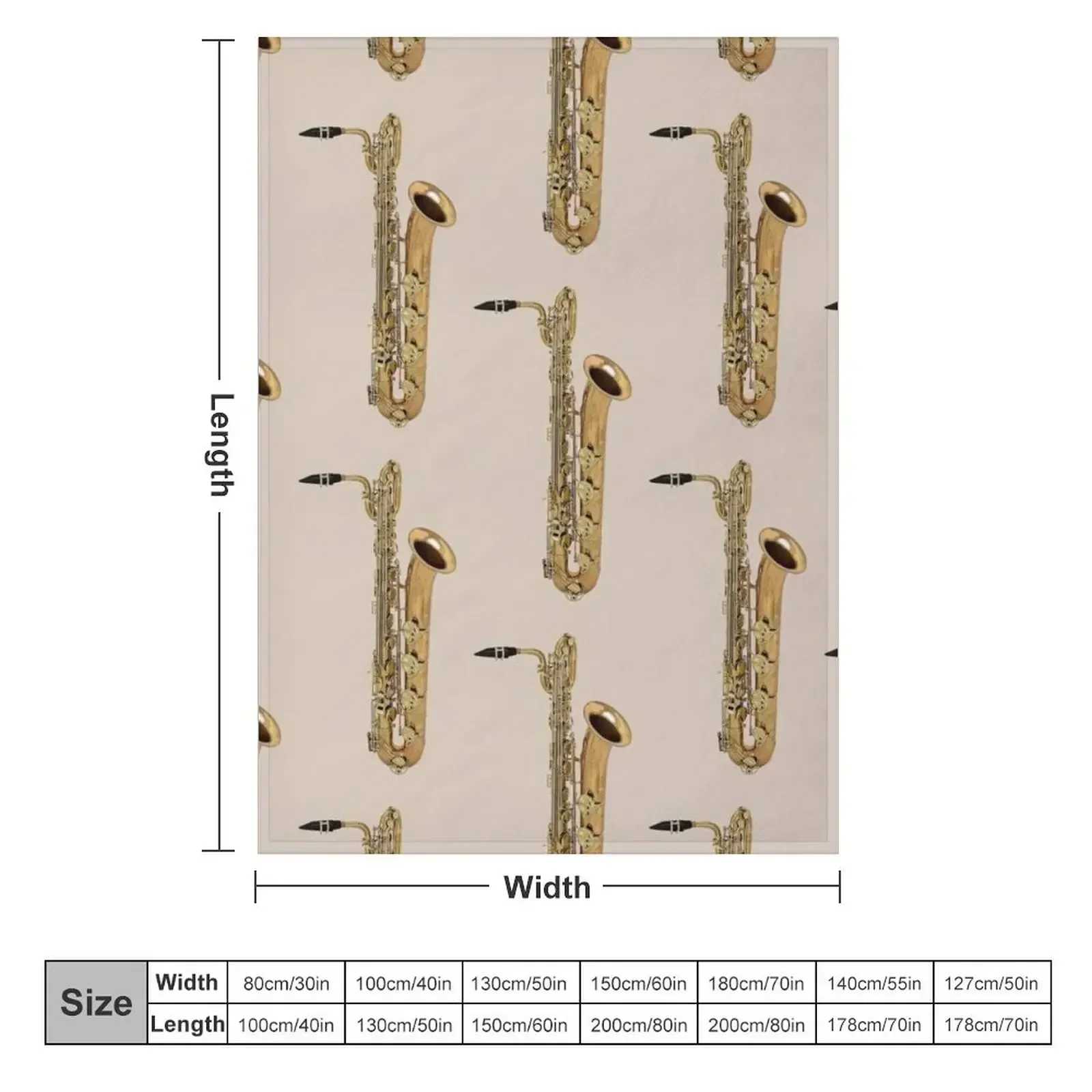 Big Baritone Saxophone Throw Blanket Moving blankets ands Blankets