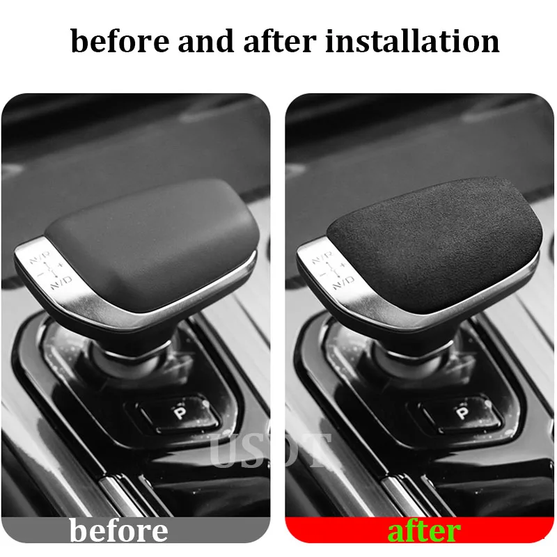 For Geely MONJARO 2023 2024 KX11 Xingyue L 2022 2025 Accessories Leather Car Gear Shift Knob Cover Suede Cap Protective Mat