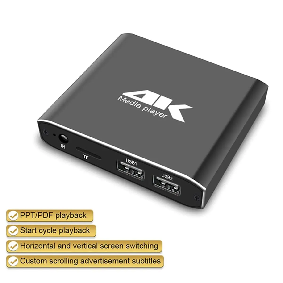 4K 265 Ad HD Media Player 1080P Full HD MP4 Video MultiMedia HDD Player Micro-SD TF Card USB Disk Pen Drive EU