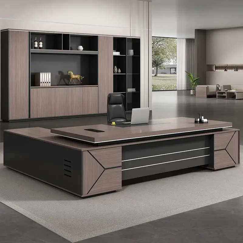 White Desk With Drawers  Tables Bureaux Gaming Boss table L Office Furniture Computer Desks Mid-century One Action Table