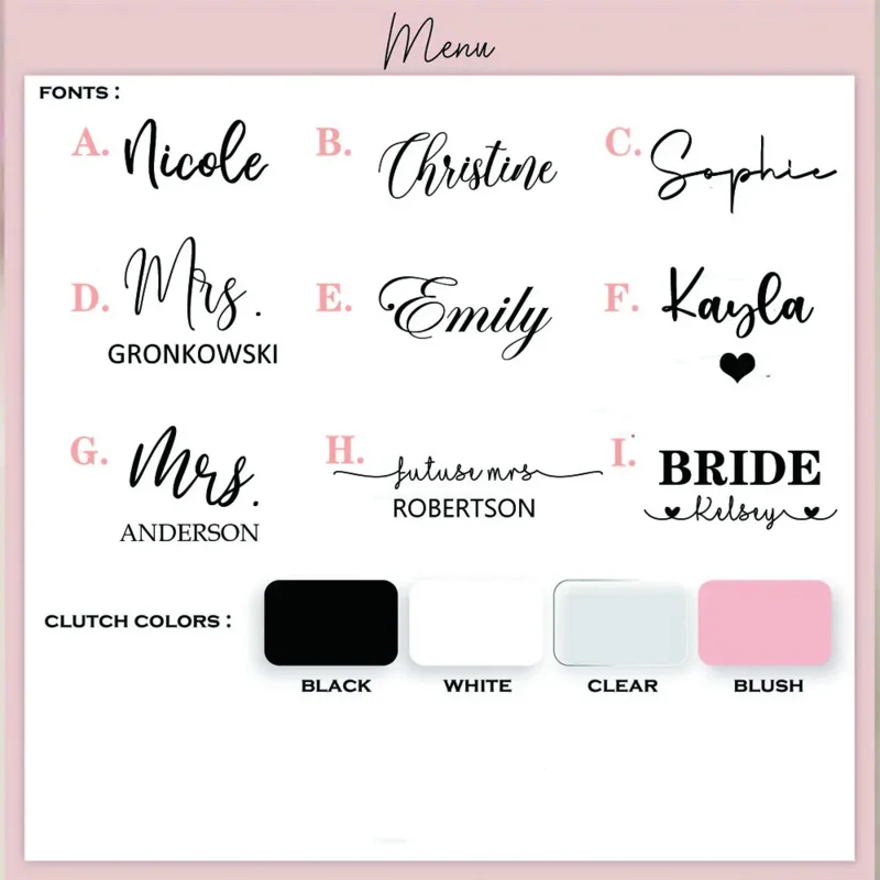 Personalised Acrylic Clutch Custom Clutch Box Bridal Bride Mrs. Purse