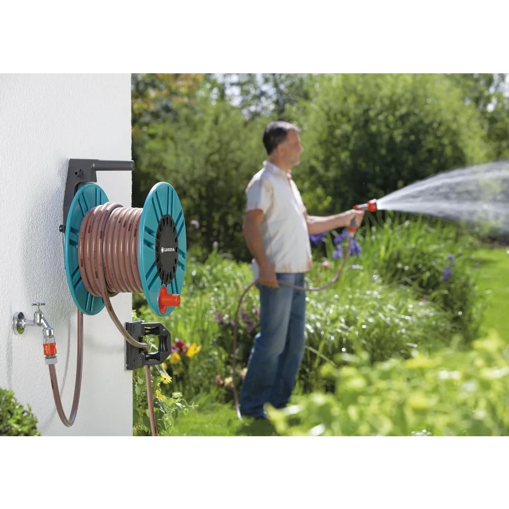 2650 164-Foot Wall Mount Removable Garden Hose Reel With Hose Guide