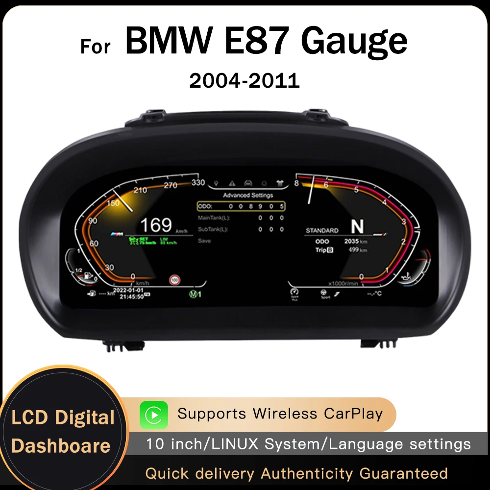 LCD Digital Instrument Cluster for BMW 1 Series E87 2004-2011 Virtual Cockpit Speedometer Counter Dashboard Screen CarPlay