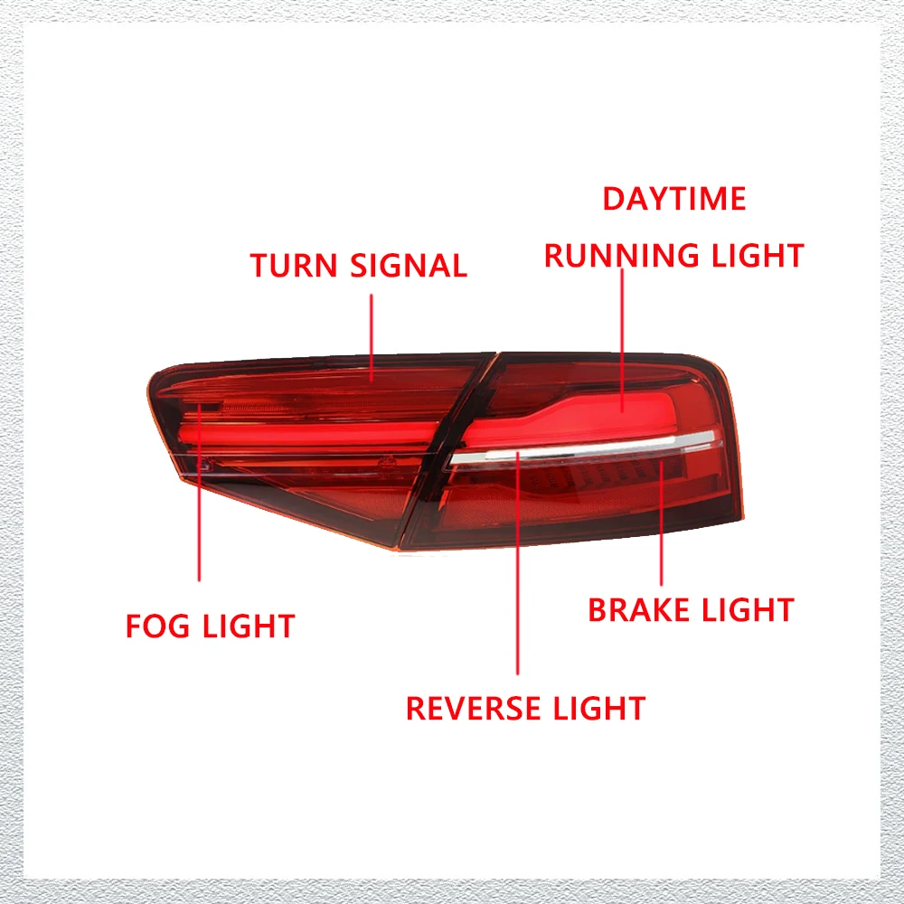 

Hot styling LED Tail Lights for AUDI A8 11-13 new style led DRL Car Taillights Assembly Signal Auto Accessories Modified Lamp