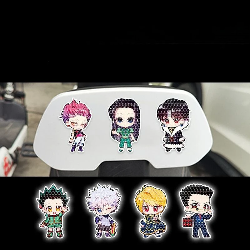 Anime Full-Time Hunter Strong Reflective Warning Car Sticker Electric Vehicle Scratch-Proof Motorcycle Helmet Decorative Sticker view 6