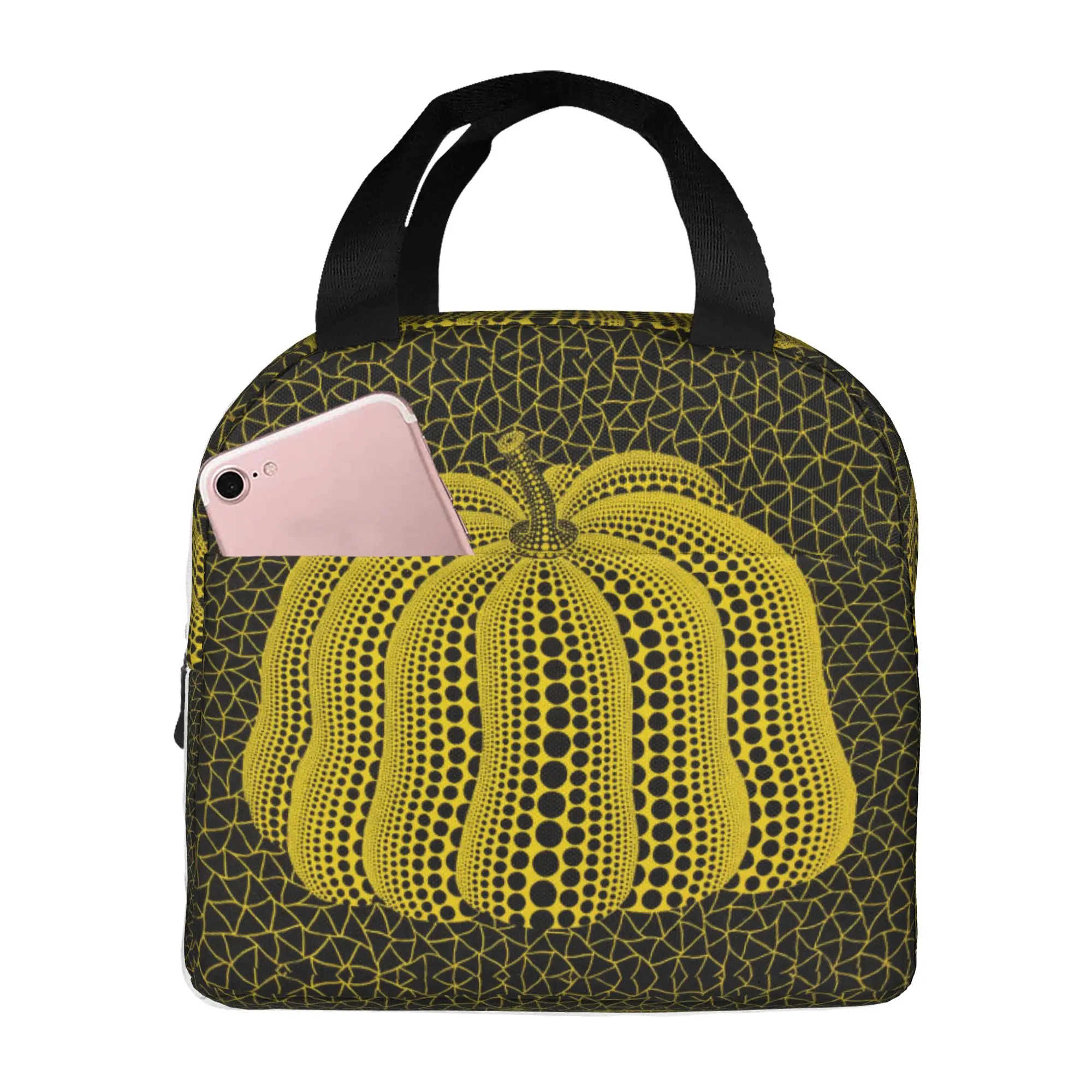 Yayoi Kusama Pumkin Insulated Lunch Bag for Women Leakproof Abstract Painting Thermal Cooler Lunch Tote Beach Camping Travel