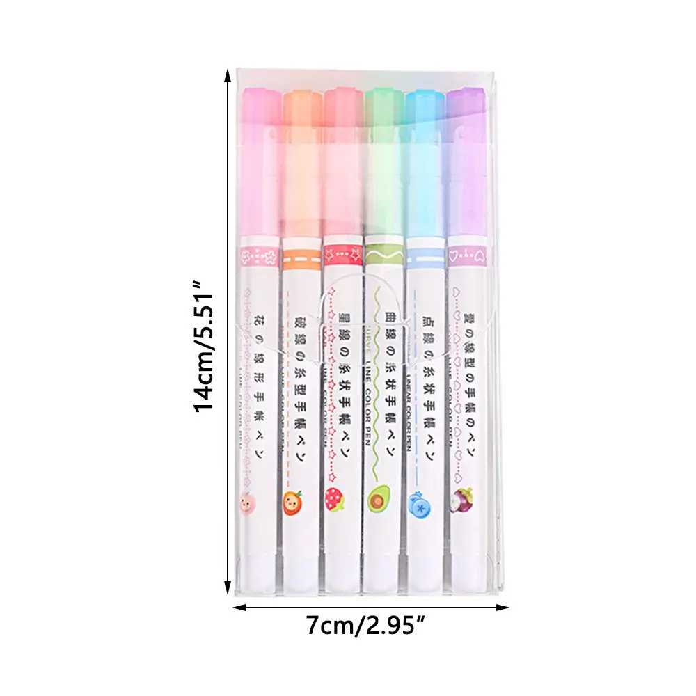 Graffiti Flower-shaped Curve Line Highlighters Drawing Tools Curve Highlighter Pen Multiple Shapes Integrated Markers Pen