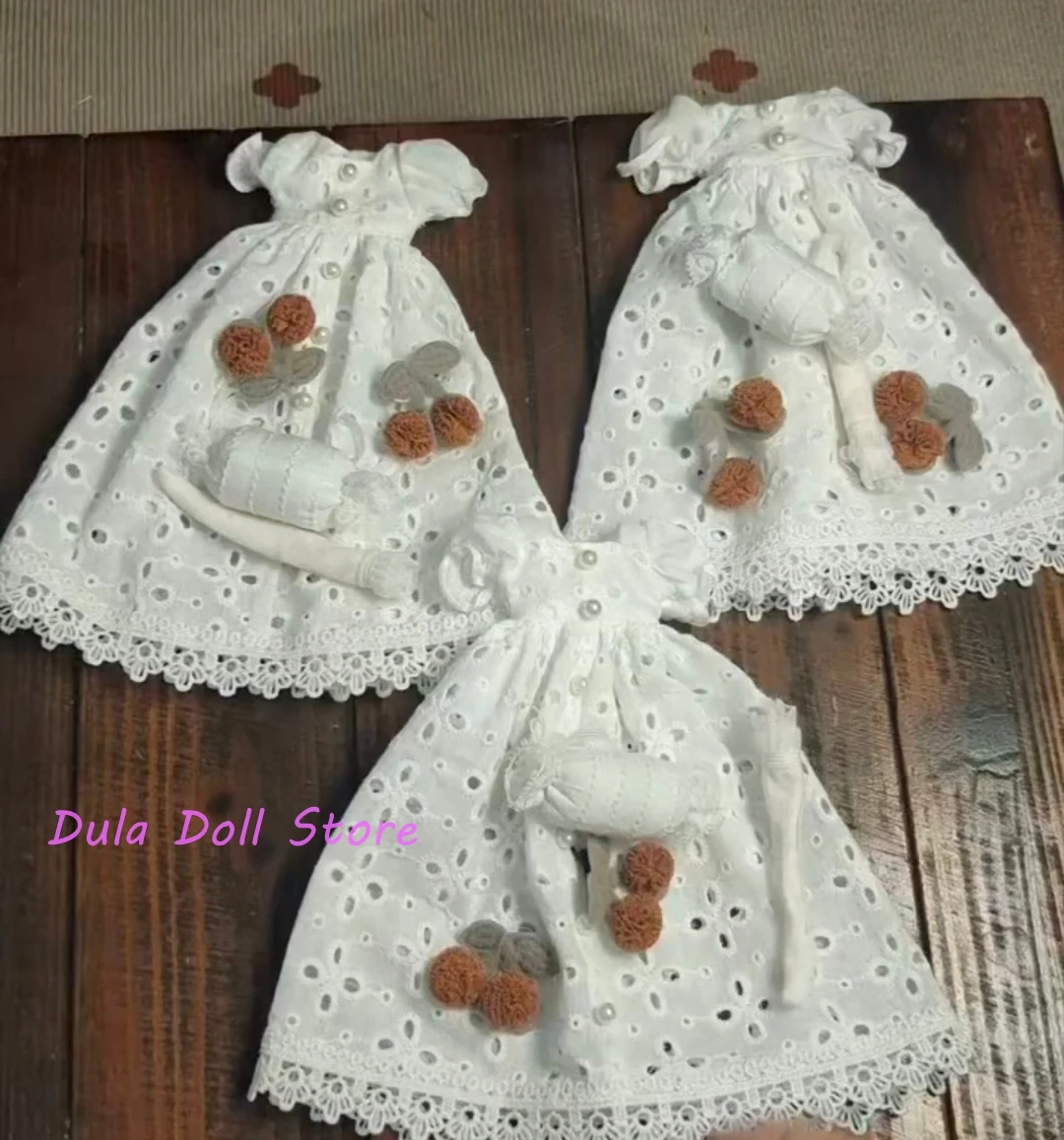 

Dula Doll Clothes for BlytheEmbroidered thread hollow dress ob24 ob22 Landazz Landoudou Azone Licca ICY JerryB 1/6 Bjd Doll