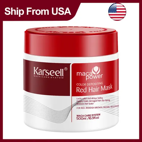 Karseell 500ml Color Depositing Red Hair Mask Color Boosting Conditioner, Hydrates and Enhances Red Tones for Color-Treated Hair