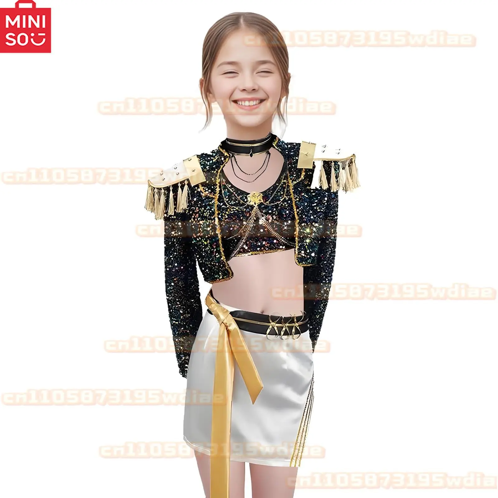 ชุดคอสเพลย์โซเย่ มิร่า รุมิ จากภาพยนตร์ MINISO Girls Demon Hunters สำหรับเด็กผู้หญิง ชุดแฟนซีสำหรับงานปาร์ตี้ฮาโลวีน คอสเพลย์ไอดอลวง Kpop