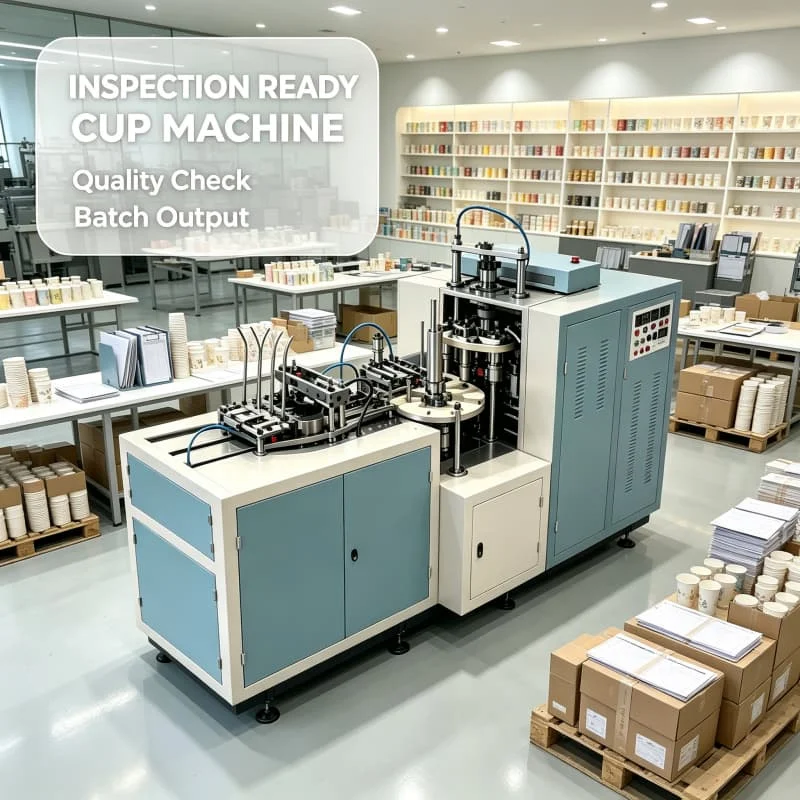 Office Break Room Paper Cup Maker 90pcs min For Company Cafeteria Disposable Coffee Cup Tea Cup Production Line Customized