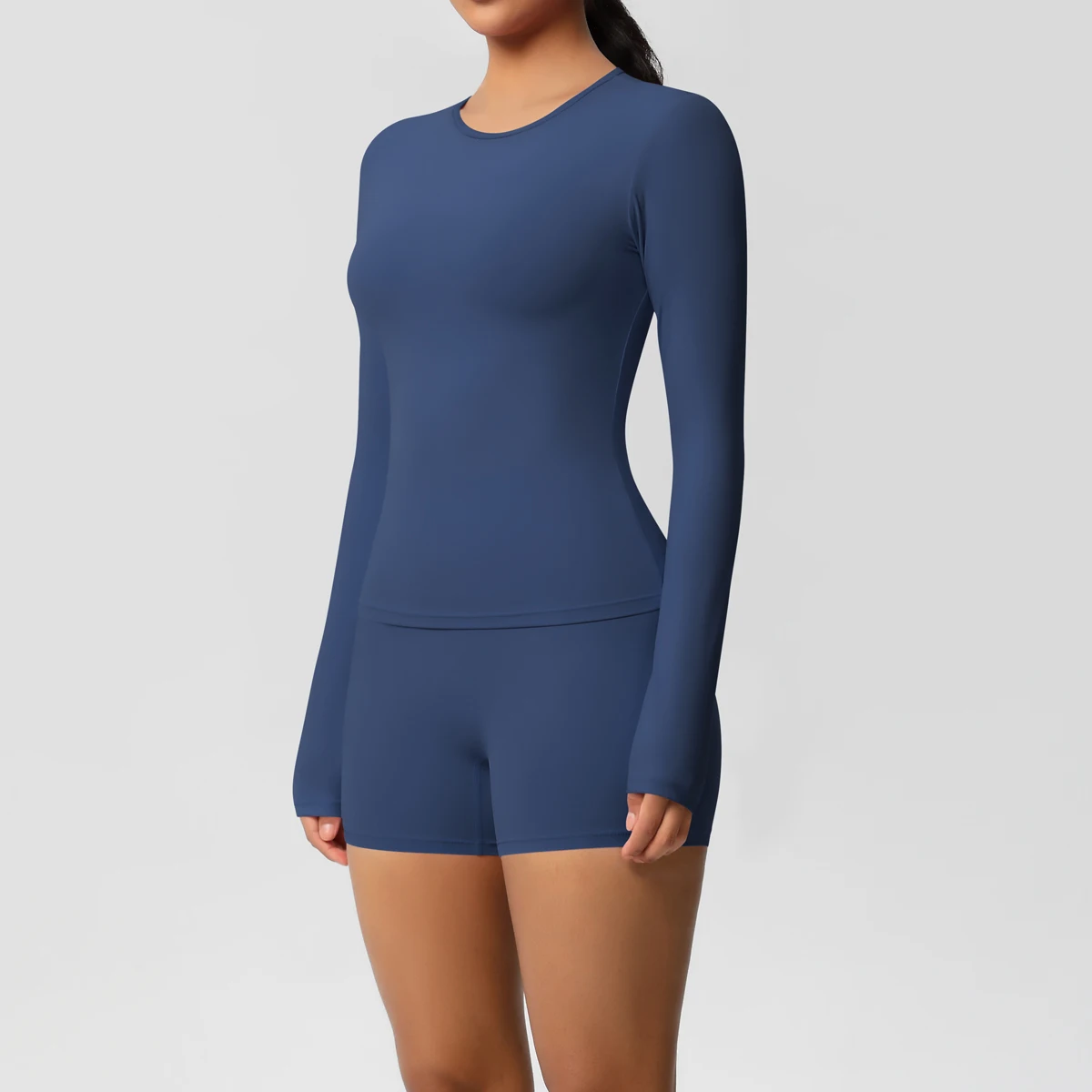 2 個スポーツウェアヨガセットジム服ヨガスーツ女性のためのフィットネスセットジャージスポーツ長袖クロップトップジムレギンス