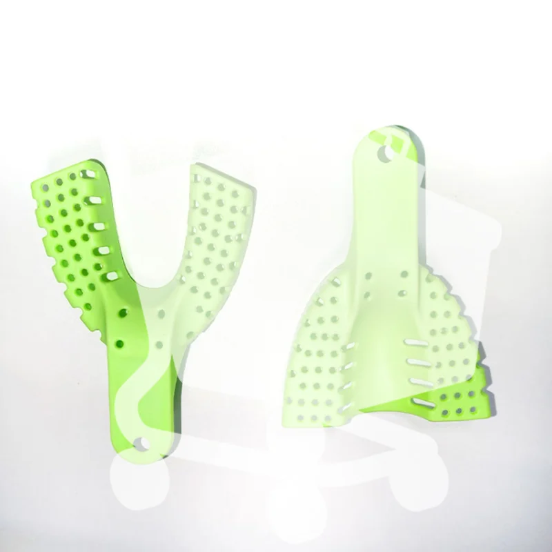 

10 шт., лоток для оттисков зубов, сетка для оттисков, пластиковые материалы, лотки для оттисков зубов, полноразмерные зеленые, синие лабораторные инструменты