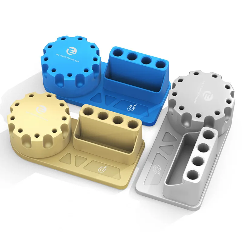 Cell Phone Repair Screwdriver Desktop Organizer Rotating Parts Box Magnetic Tool Box 360 Degree Rotating Organizer