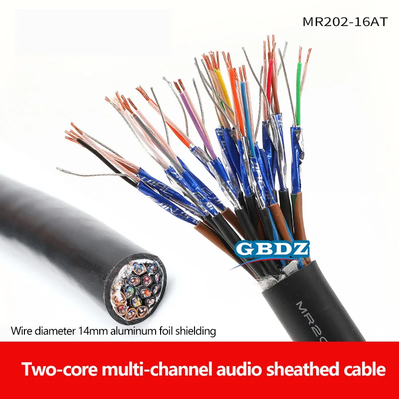 MR202 2AT/4/8/12/16/24AT 2 Core Multichannel Audio Sheath Cable Microphone Cable Studio Recording Microphone  XLR Signal Cable