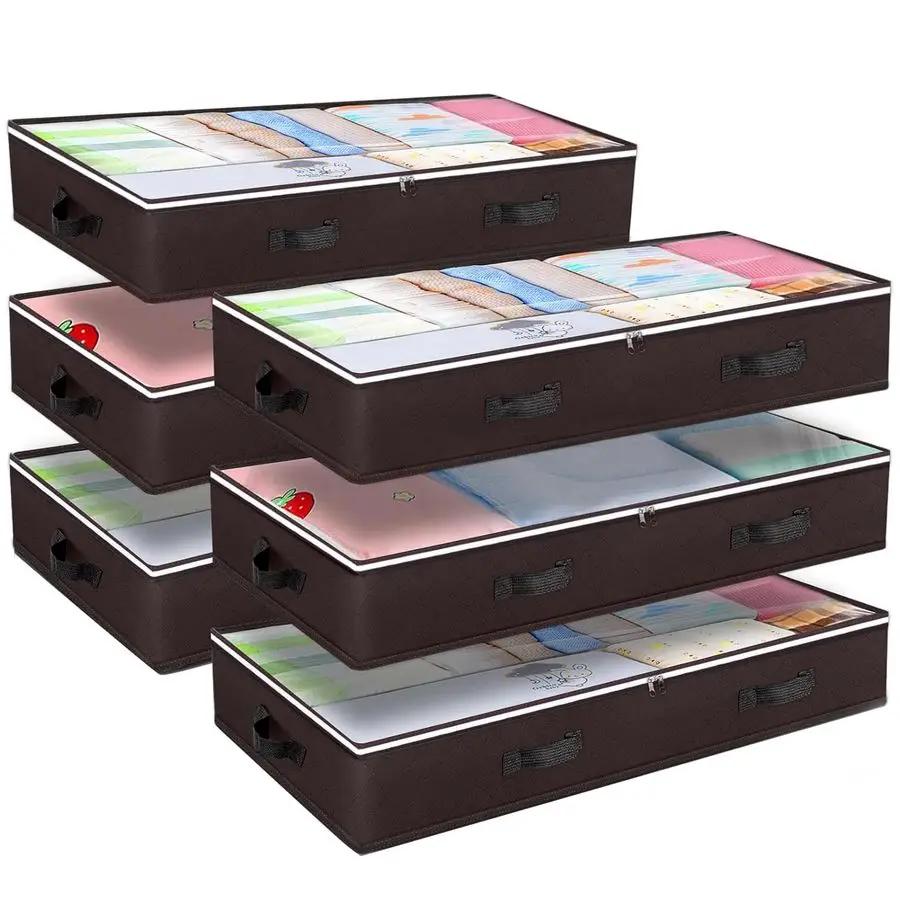 

6 Pack 90L Under bed Storage Containers Organizer Large Capacity Underbed Clothes Storage Bins Organization and Storage Bedroom