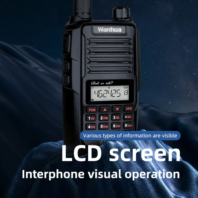 Wanhua GTS-750 Handheld Walkie Talkie with UHF Frequency of 400-470MHZ and 10km Communication, 2800mAh Lithium Battery