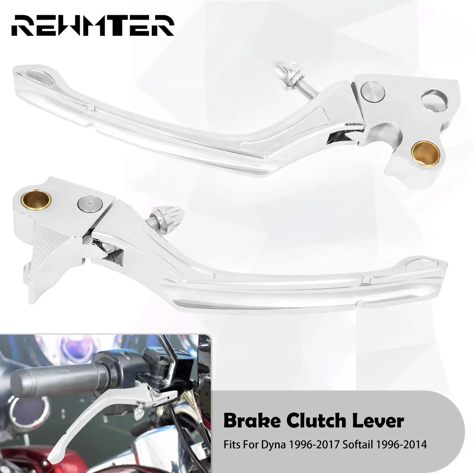 

Motorcycle Brake Clutch Lever Chrome Adjustable For Harley Sportster XL 1200 883 Dyna Touring Road King Street Glide Softail FL