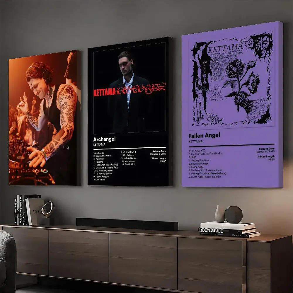 K-KETTAMA Singer Album Painting Calligraphy HD Modern Style Inner Frame Canvas Poster Bedroom Room Hallway Wall Art Decor
