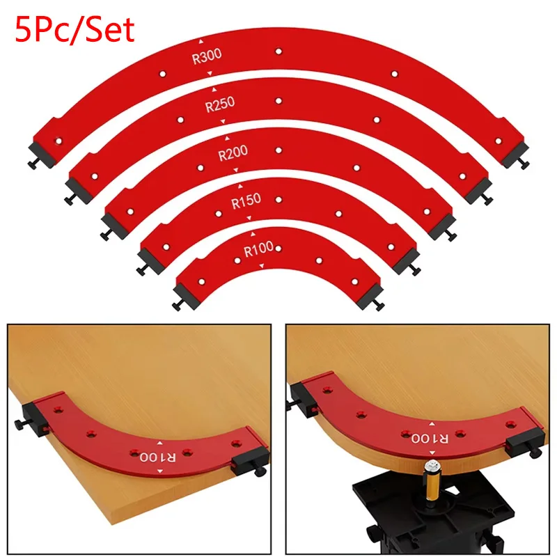 5Pcs Radius Corner Jigs for Wood Working, Woodworking Round Corner Radius Templates, Radius Jig Corner Radius Routing Templates
