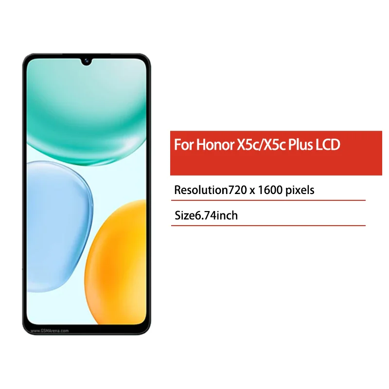 Wysokiej jakości wyświetlacz 6.74'' do Honor X5c Plus NLA-LX1, ekran LCD z panelem dotykowym i digitizerem do Huawei Honor X5C. — zdjęcie produktu 2