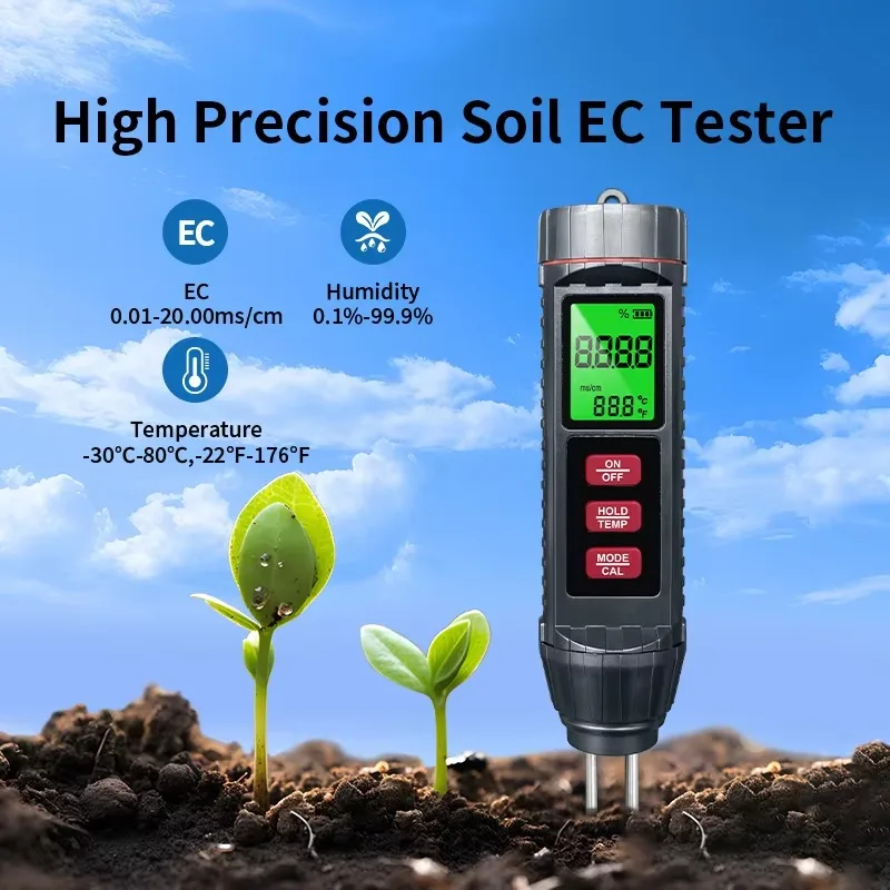 Hot Sale 3-in-1 Smart Digital Soil EC Moisture Temperature Sensor Tester for Farm Garden Greenhouse Orchard
